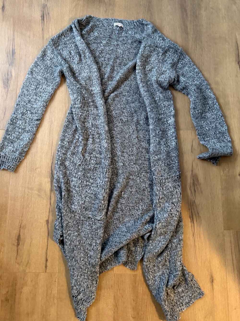 Merona Gray Heather Open-Front Longline Cardigan